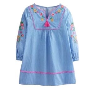 Boden Long Sleeve Embroidered Kaftan Dress Size 11/12